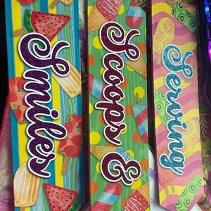 Colorful Ice Cream Themed Wall Decor